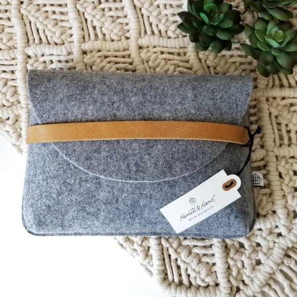 Hearth & Hand Handbags - Felt and Leather Clutch Hearth and Hand Magnolia